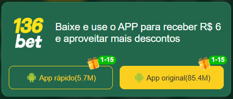 Imagem mostrando a página para baixar o aplicativo da 136bet com opção de download do app